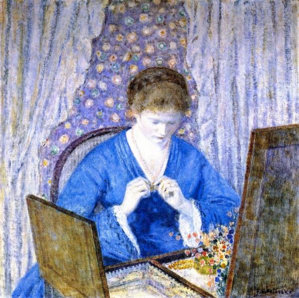Girl In Blue by Frederick Carl Frieseke