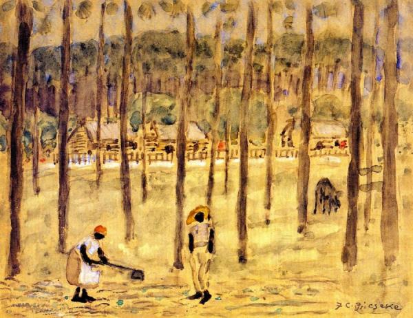 Hoeing, Jacksonville by Frederick Carl Frieseke Oil Painting Reproductions