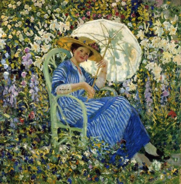 In The Garden, Giverny by Frederick Carl Frieseke