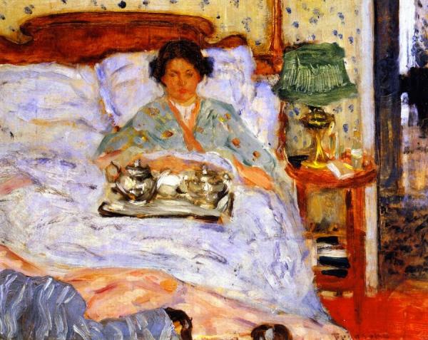 Lunch In Bed by Frederick Carl Frieseke Oil Painting Reproductions