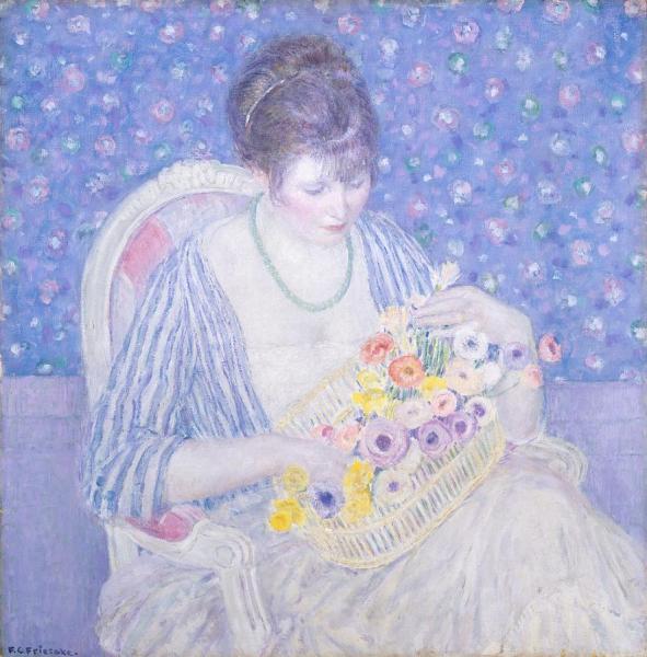 The Basket Of Flowers, C. 1913-1917 by Frederick Carl Frieseke