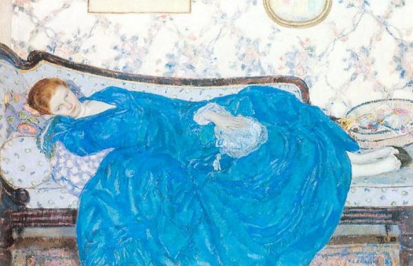 The Blue Gown by Frederick Carl Frieseke
