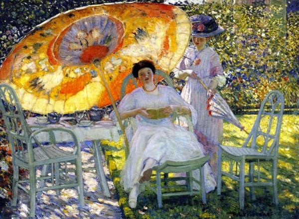 The Garden Parasol by Frederick Carl Frieseke