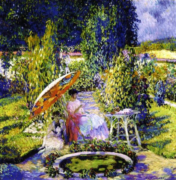 The Garden Umbrella by Frederick Carl Frieseke