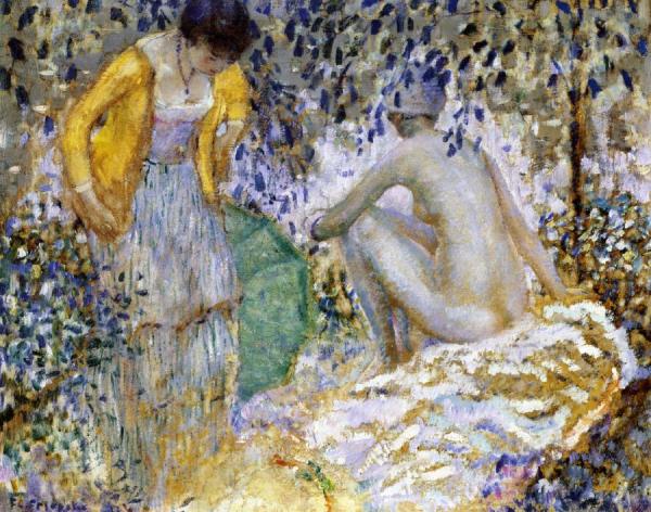Two Women On The Grass by Frederick Carl Frieseke