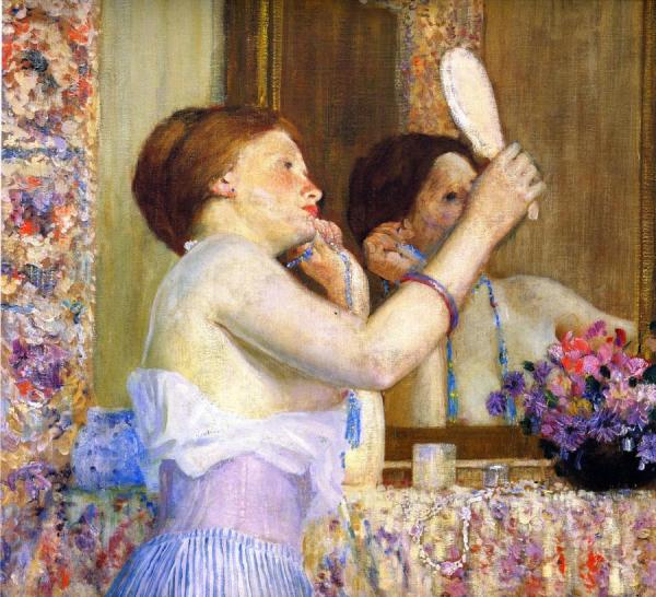 Woman With A Mirror by Frederick Carl Frieseke