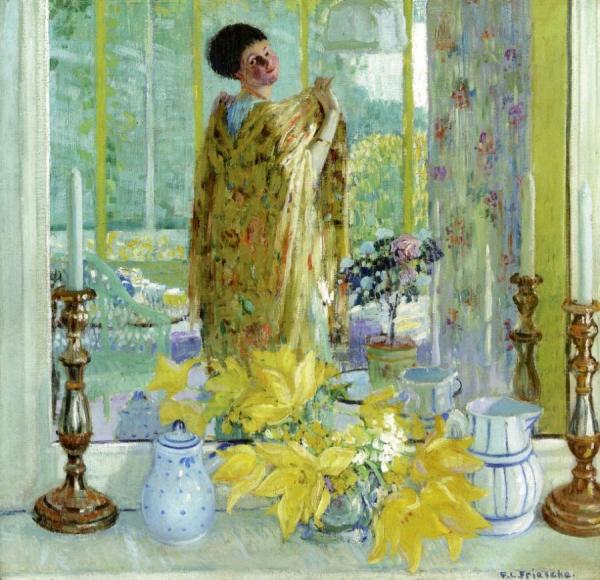 Yellow Tulips by Frederick Carl Frieseke Oil Painting Reproductions