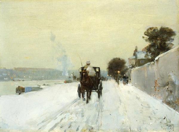 Along The Seine by Frederick Childe Hassam