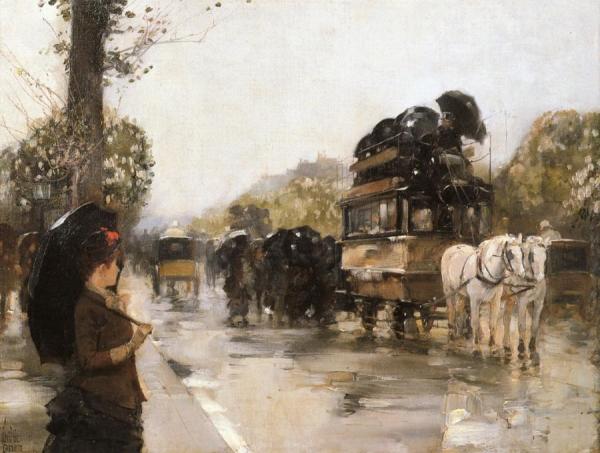 April Showers, Champs Elysees Paris by Frederick Childe Hassam