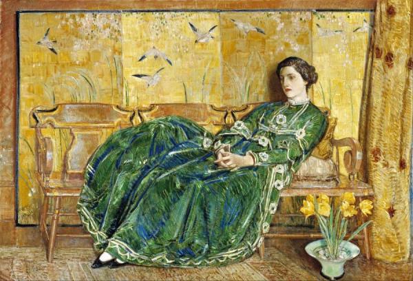 April(the Green Gown) by Frederick Childe Hassam