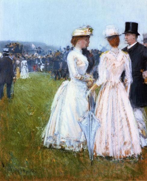 At The Grand Prix In Paris by Frederick Childe Hassam