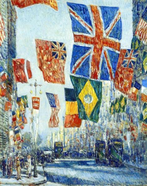 Avenue Of The Allies, Great Britain, 1918 by Frederick Childe Hassam