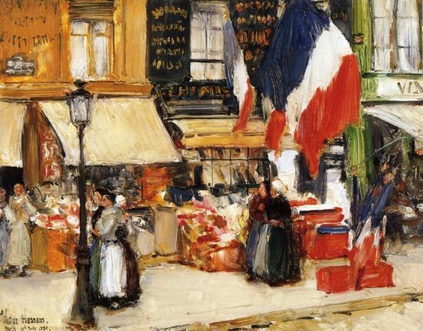 Bastille Day, Boulevard Rochechouart, Paris by Frederick Childe Hassam Oil Painting Reproductions