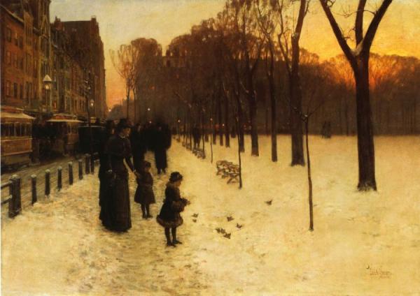 Boston Common At Twilight by Frederick Childe Hassam