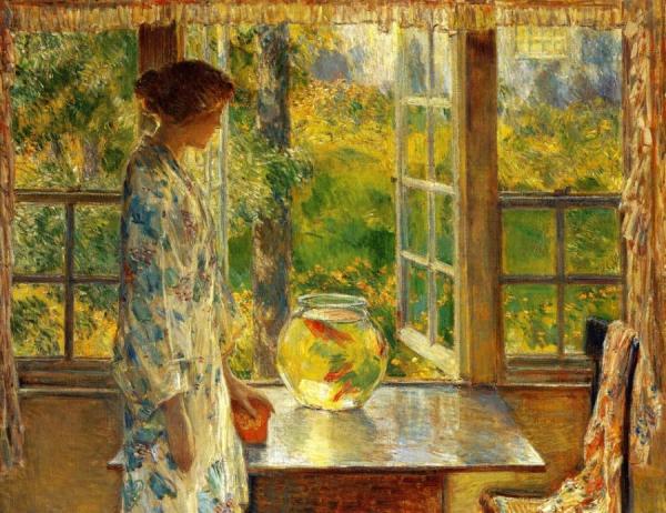 Bowl Of Goldfish by Frederick Childe Hassam