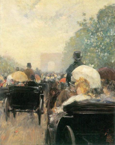 Carriage Parade by Frederick Childe Hassam