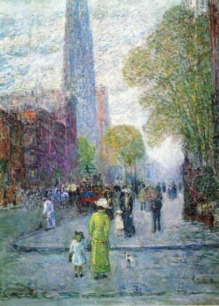 Cathedral Spires, Spring Morning by Frederick Childe Hassam