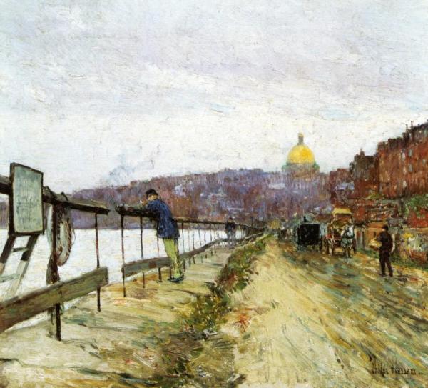 Charles River And Beacon Hill by Frederick Childe Hassam