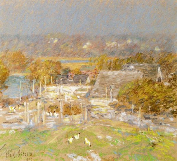 Chicken Yard Back Of The Holley House by Frederick Childe Hassam