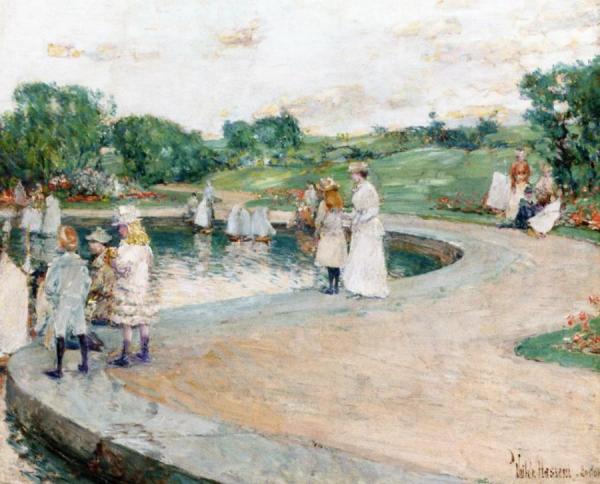 Children In The Park, Boston by Frederick Childe Hassam