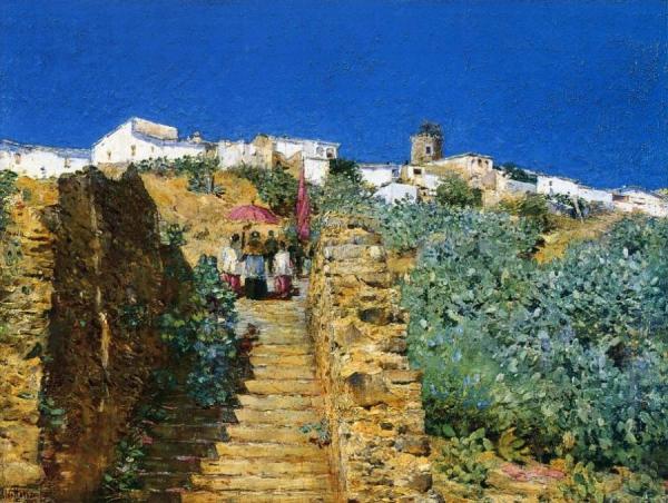 Church Procession, Spanish Steps by Frederick Childe Hassam