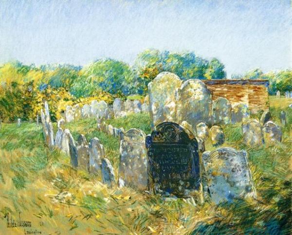 Colonial Graveyard At Lexington by Frederick Childe Hassam Oil Painting Reproductions