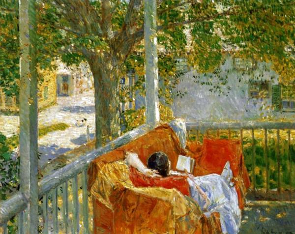 Couch On The Porch, Cos Cob by Frederick Childe Hassam