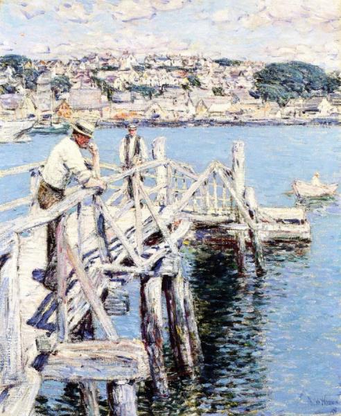 Dock Scene, Gloucester by Frederick Childe Hassam