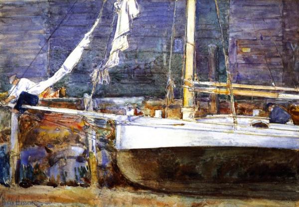 Drydock, Gloucester by Frederick Childe Hassam