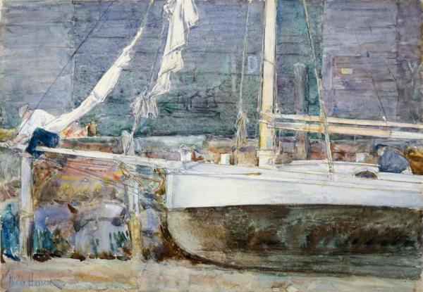 Drydock, Gloucester by Frederick Childe Hassam