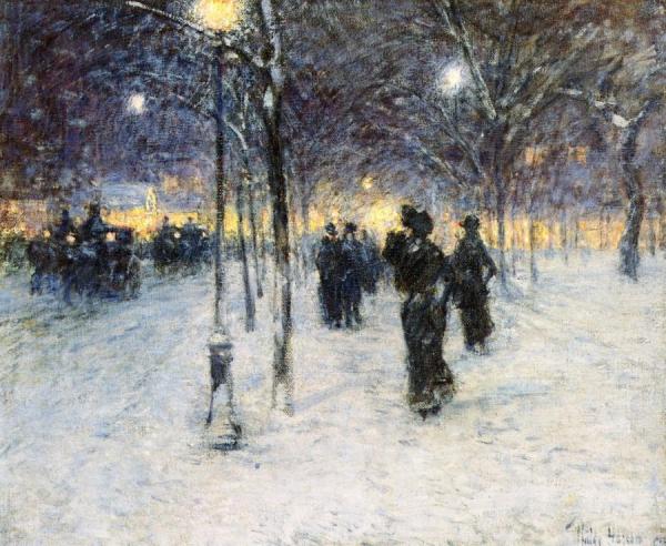 Early Evening, Union Square by Frederick Childe Hassam