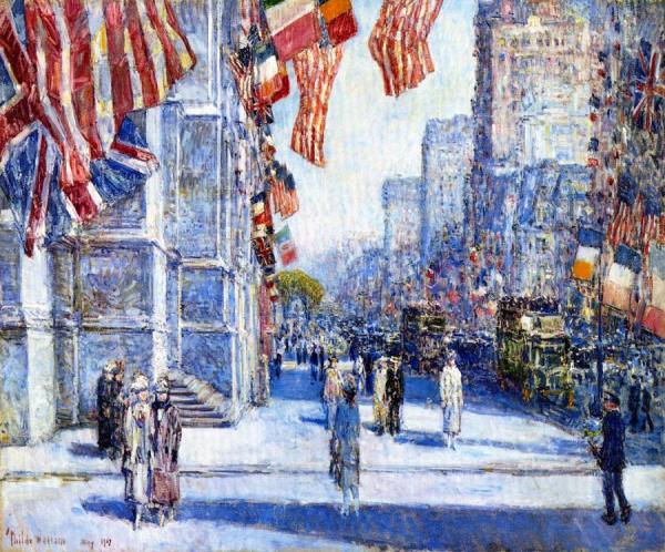 Early Morning On The Avenue In May by Frederick Childe Hassam
