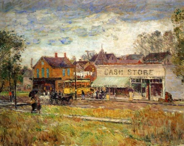 End Of The Trolley Line, Oak Park, Illinois by Frederick Childe Hassam