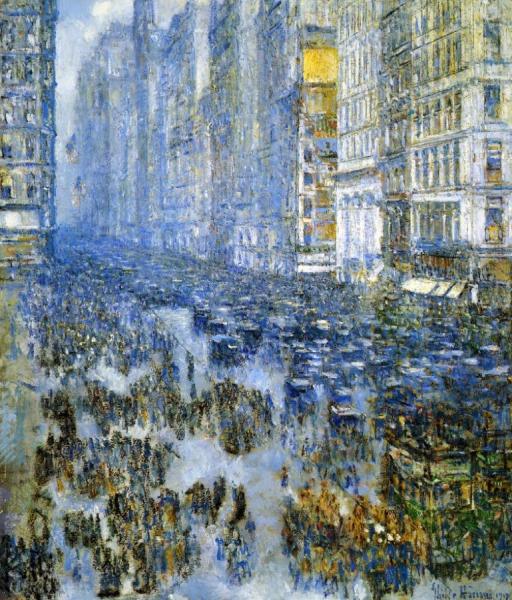 Fifth Avenue In Winter by Frederick Childe Hassam