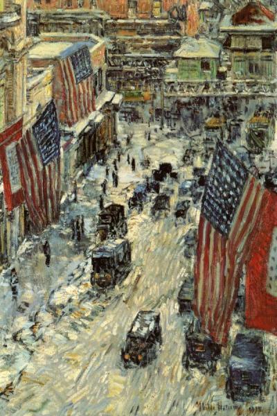 Flags On Fifty-seventh Street by Frederick Childe Hassam Oil Painting Reproductions