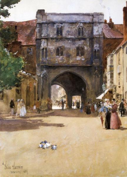 Gateway At Canterbury by Frederick Childe Hassam