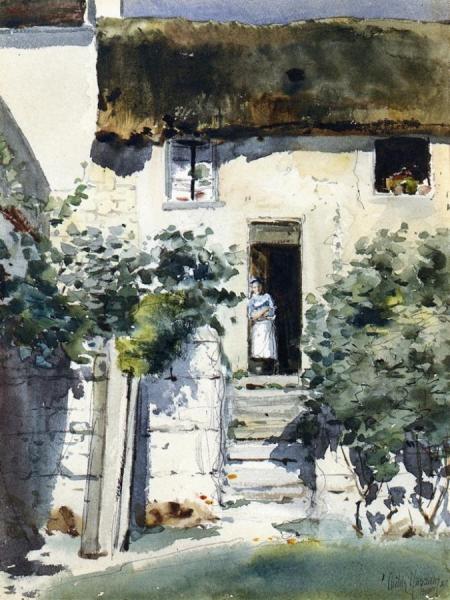 Girl In A Doorway by Frederick Childe Hassam