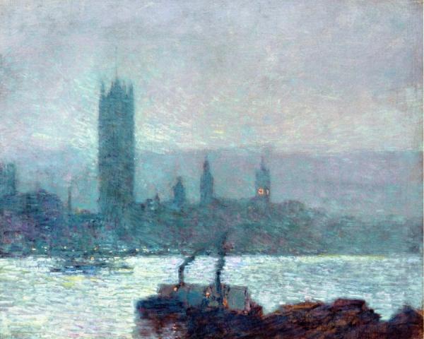 Houses Of Parliament, Early Evening by Frederick Childe Hassam