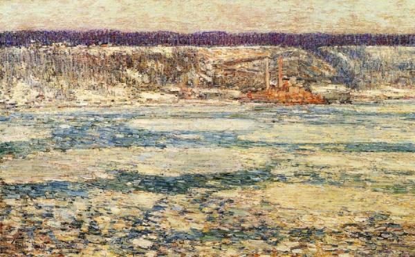 Ice On The Hudson by Frederick Childe Hassam