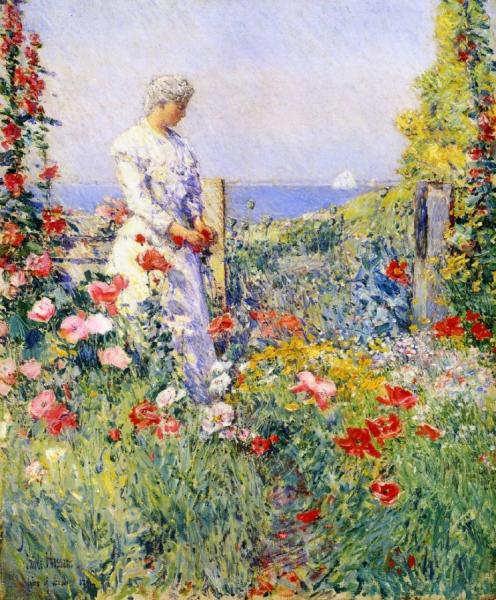 In The Garden by Frederick Childe Hassam