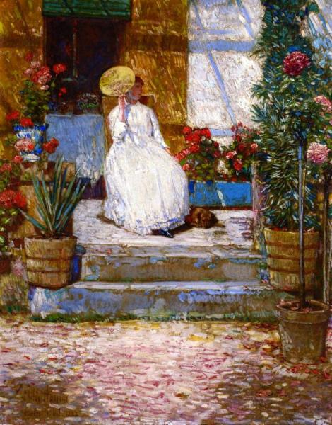 In The Sun by Frederick Childe Hassam Oil Painting Reproductions