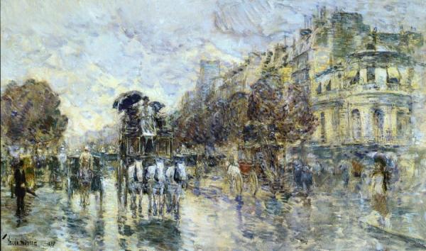 Les Grands Boulevards, Paris by Frederick Childe Hassam