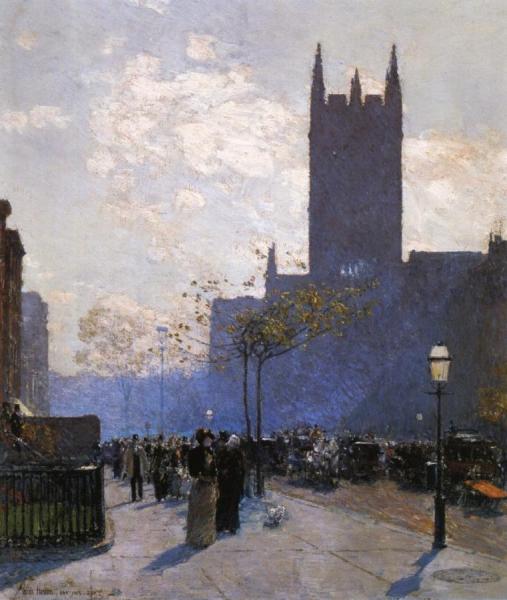 Lower Fifth Avenue by Frederick Childe Hassam