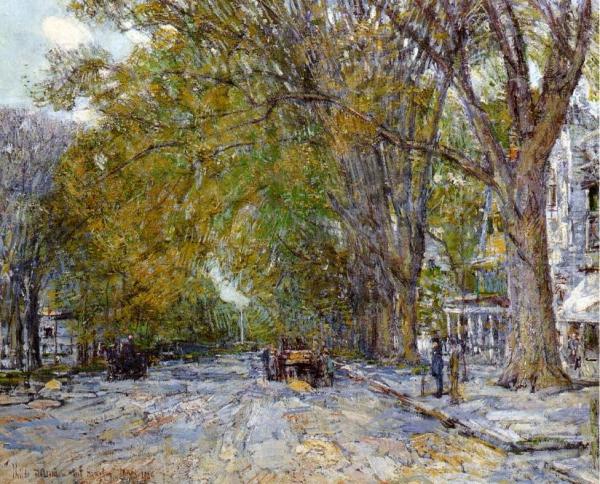 Main Street, East Hampton by Frederick Childe Hassam