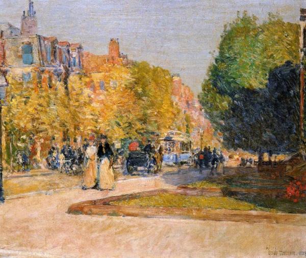 Marlborough Street, Boston by Frederick Childe Hassam
