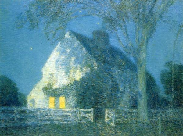 Moolight, The Old House by Frederick Childe Hassam