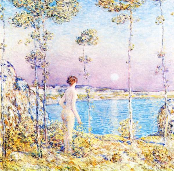 Moonrise At Sunset by Frederick Childe Hassam