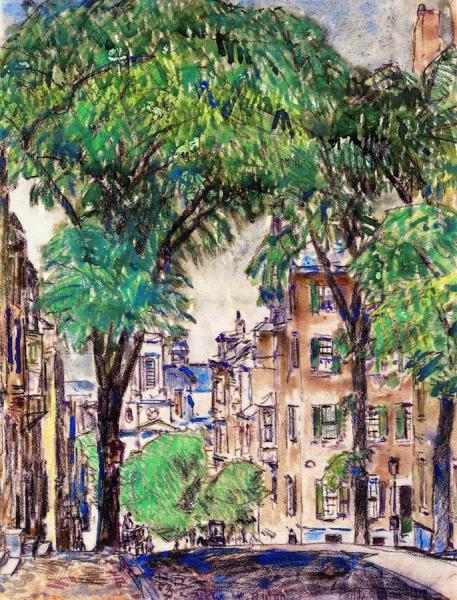 Mount Vernon Street, Boston by Frederick Childe Hassam