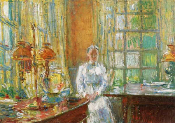 Mrs. Holley Of Cos Cob, Connecticut by Frederick Childe Hassam