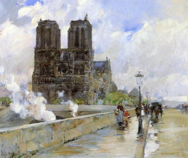 Notre Dame Cathedral, Paris, 1888 by Frederick Childe Hassam Oil Painting Reproductions
